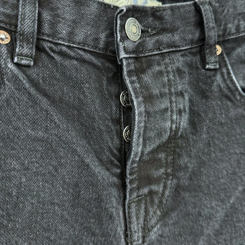 Free People We The Free Size 26 Black Button Fly‎ Cutoff Shorts Denim Festival